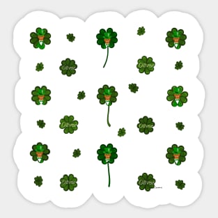 Oliver The Otter Shamrock Pattern for Saint Patricks Day Sticker